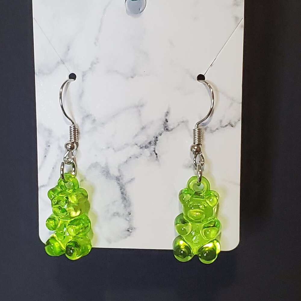 Gummy Bear Earings - LIME GREEN